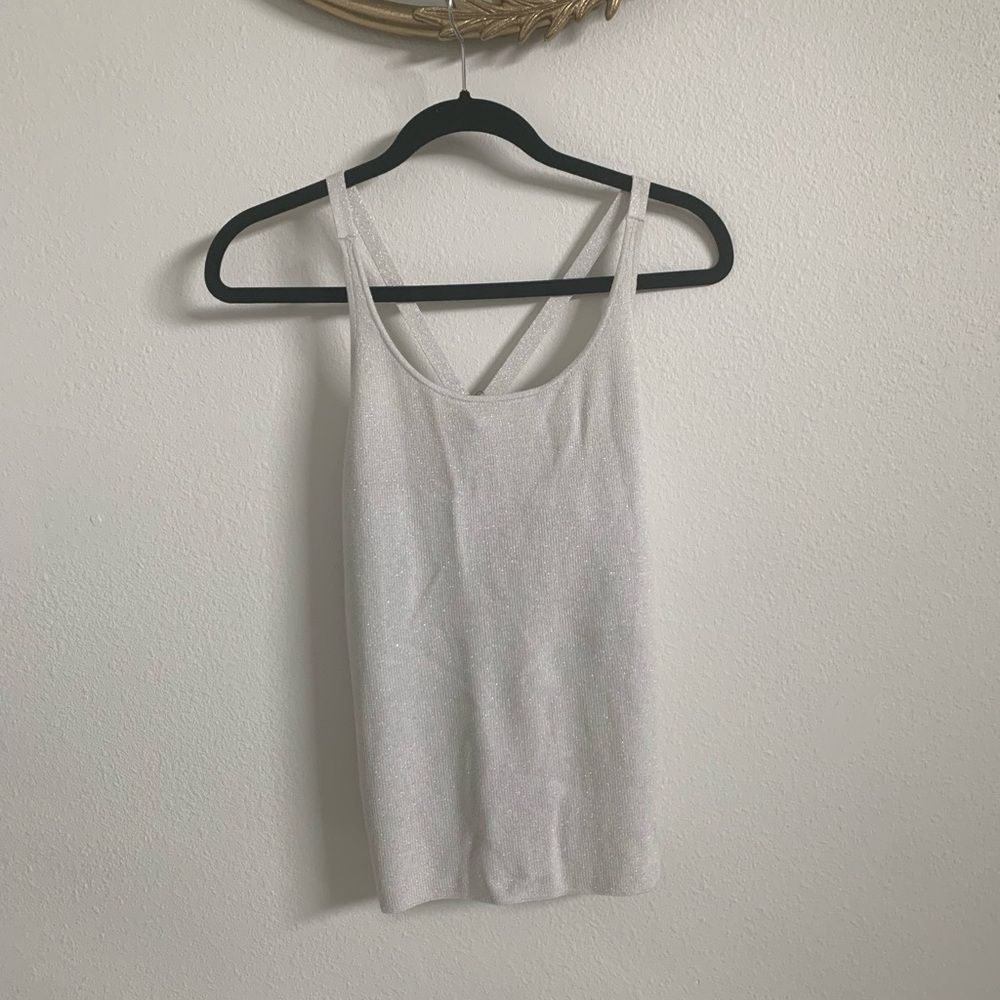 NWT Banana Republic Gray Silver Shimmer Halter Top